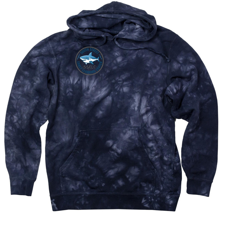 SSELC SHARK SWAG!, a Navy Tie Dyed Pullover Hoodie