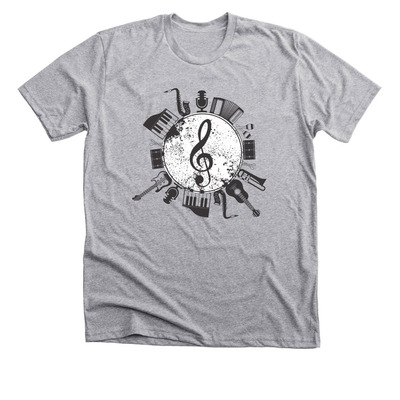 Music, a Athletic Heather Premium Unisex Tee