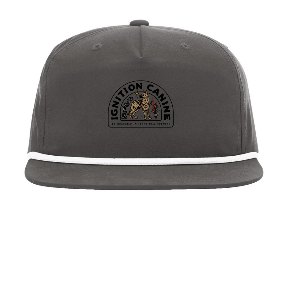 Full color logo, a Charcoal/ White Printed Umpqua Snapback Cap