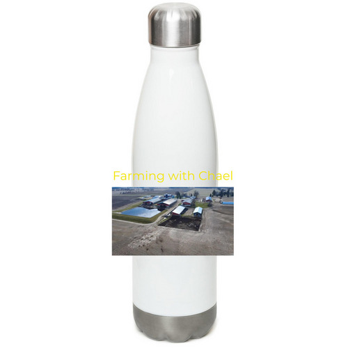 Farming with Chael water bottles, a White Stainless Steel Water Bottle