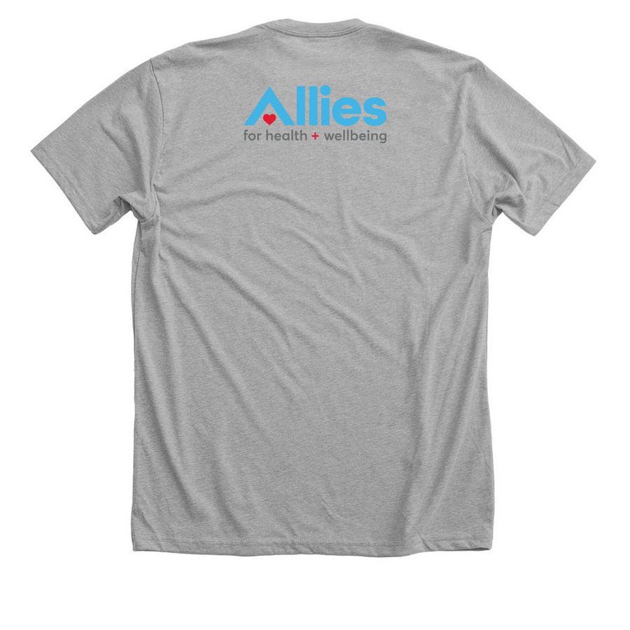 Ask Me About PrEP, a Athletic Heather Premium Unisex Tee (back-view)