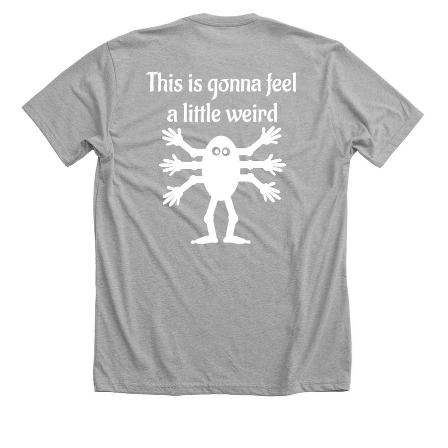 This is gonna feel a little weird, a Athletic Heather Premium Unisex Tee (back-view)