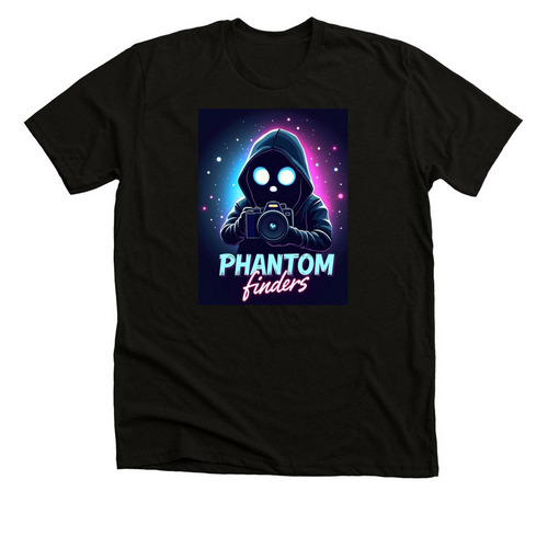 Phantom Finds, a Solid Black Blend Premium Unisex Tee