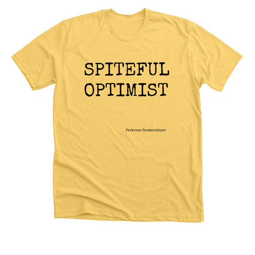 Spiteful Optimist, a Heather Yellow Gold Premium Unisex Tee