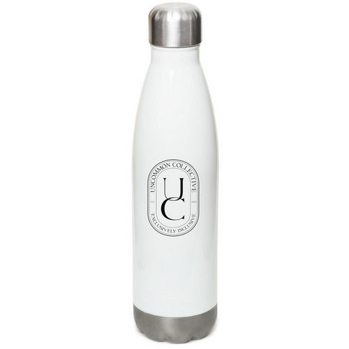 UC Logo Water Bottle, a White Stainless Steel Water Bottle