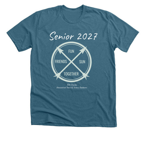 Senior 2027 Shirt, a Heather Deep Teal Premium Unisex Tee