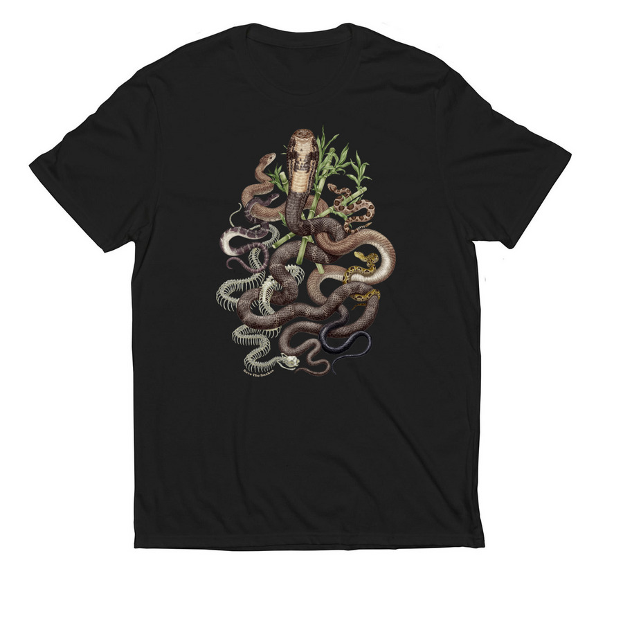 Venomous Snakes of the World Tee, a Deep Black Allmade Eco Triblend Unisex Tee