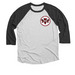 Nock, Nock with Logo, a Black and Heather White 3/4 Sleeve Baseball Tee