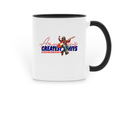 New Coffee Mugs Jake AGH Logo, a Black Two-Tone Ceramic Mug