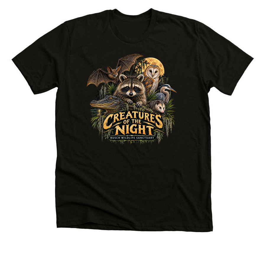 Creatures of the Night, a Black Heather Premium Unisex Tee
