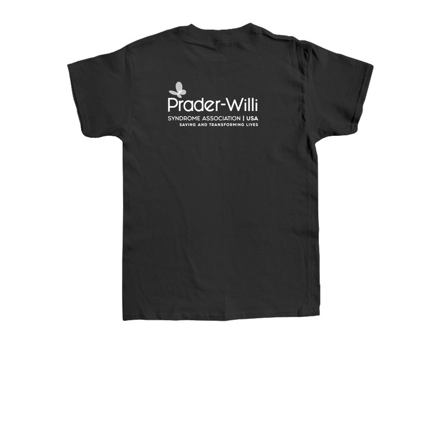 PWS is rare HOPE is not Toddler dark, a Black Toddler Tee (back-view)