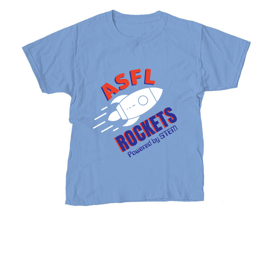 ASFL Rockets ? Powered by STEM Tee, a Carolina Blue Youth Unisex Tee