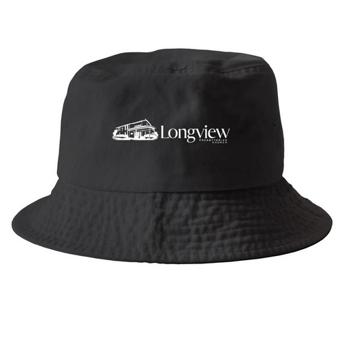 Hats, a Black Printed Bucket Hat
