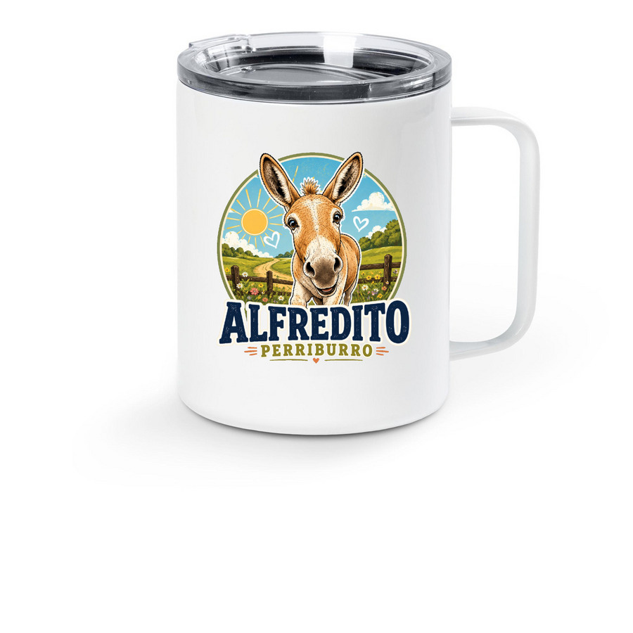 The Happy Hooves Collection, a White Stainless Steel Travel Mug