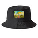 FMS Hats, a Black Printed Bucket Hat