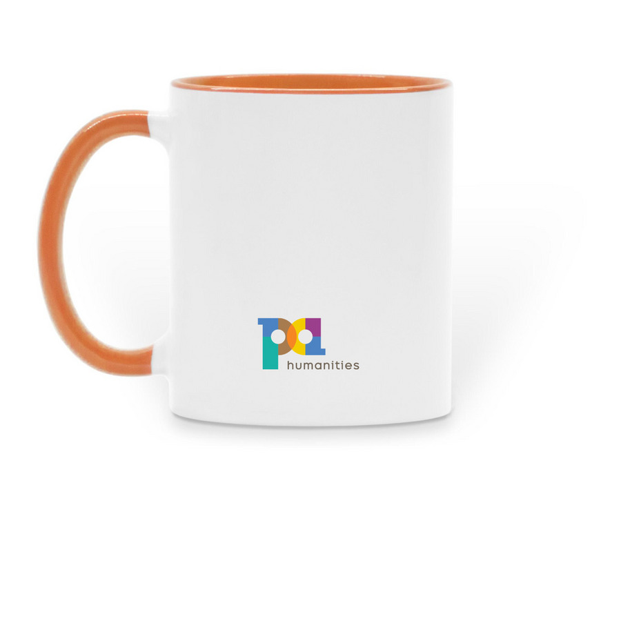 Lets Dream Boldly Mug, a Orange Two-Tone Ceramic Mug (back-view)