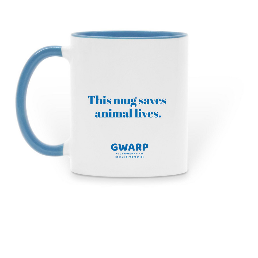 Blue Lizzy Mug, a Light Blue Two-Tone Ceramic Mug (back-view)