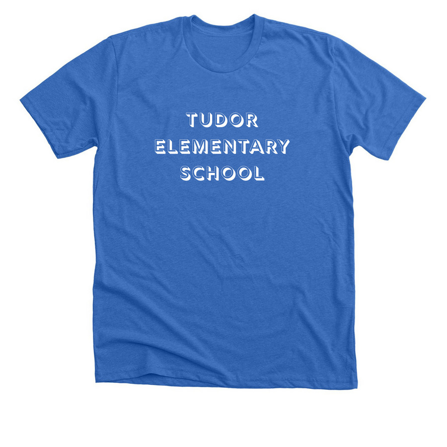 Tudor Retro, a Heather True Royal Premium Unisex Tee