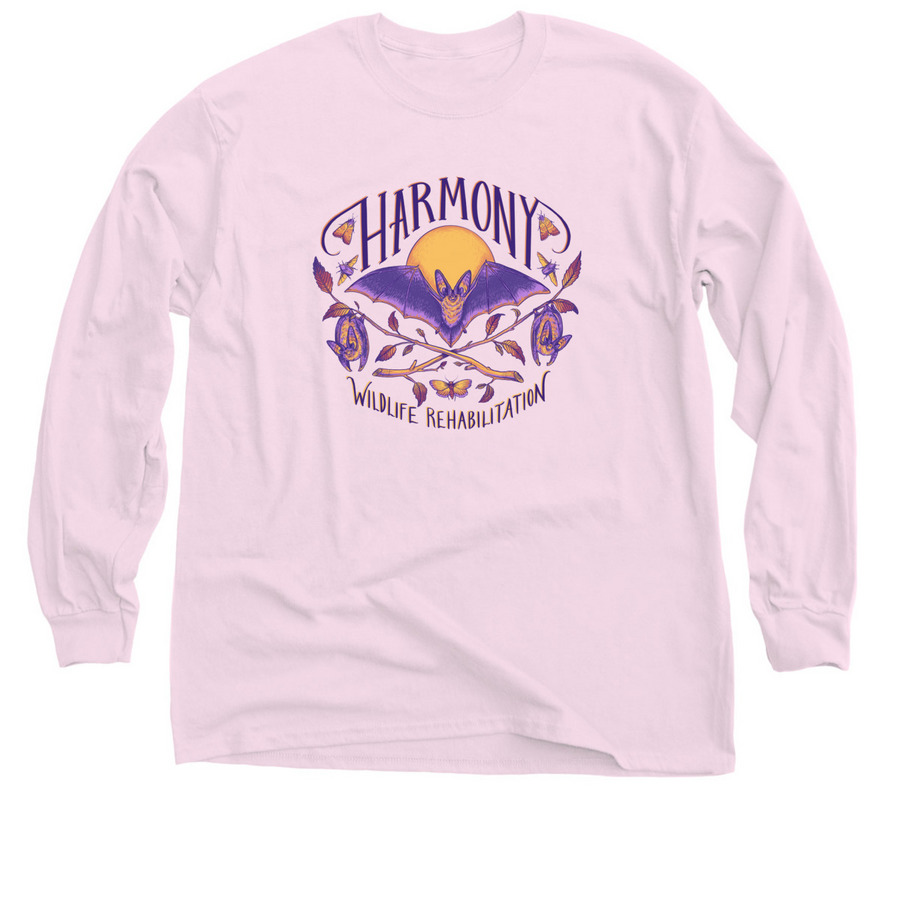 Save the Bats! (purple lettering), a Light Pink Classic Long Sleeve Tee