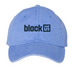 Block 15 Caps - Dark Logo, a Periwinkle Printed Pigment Dye Baseball Cap