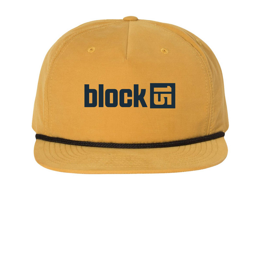 Block 15 Caps - Dark Logo, a Biscuit/ Black Printed Umpqua Snapback Cap