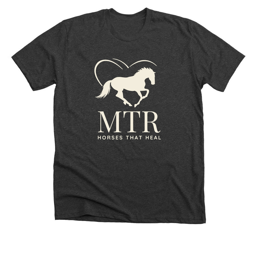 MTR Horses That Heal, a Dark Grey Heather Premium Unisex Tee