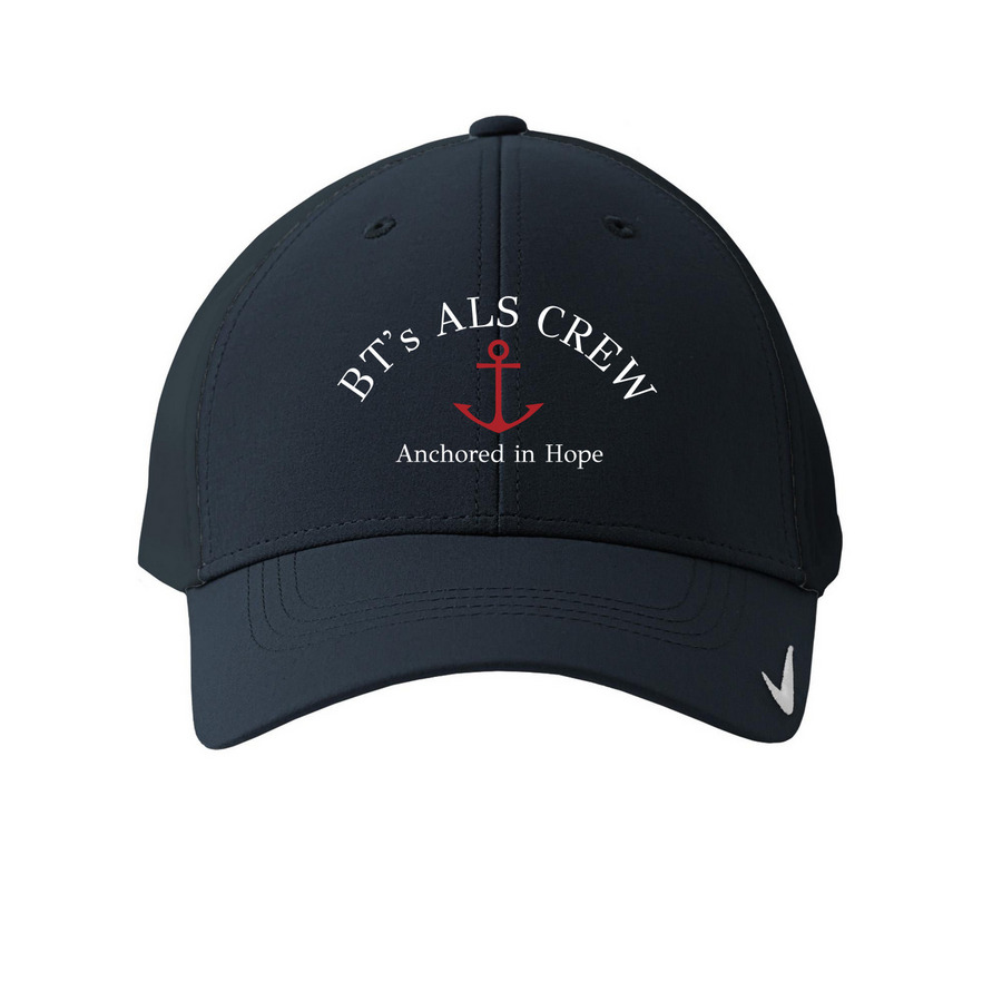 BT's ALS Crew Hats, a Navy Printed Nike Dri-FIT Legacy Performance Cap
