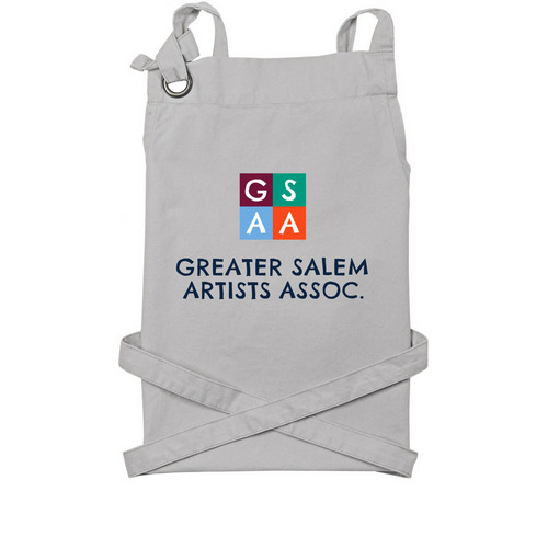 GSAA Logo Apron, a Silver Cotton Canvas Pocket Apron