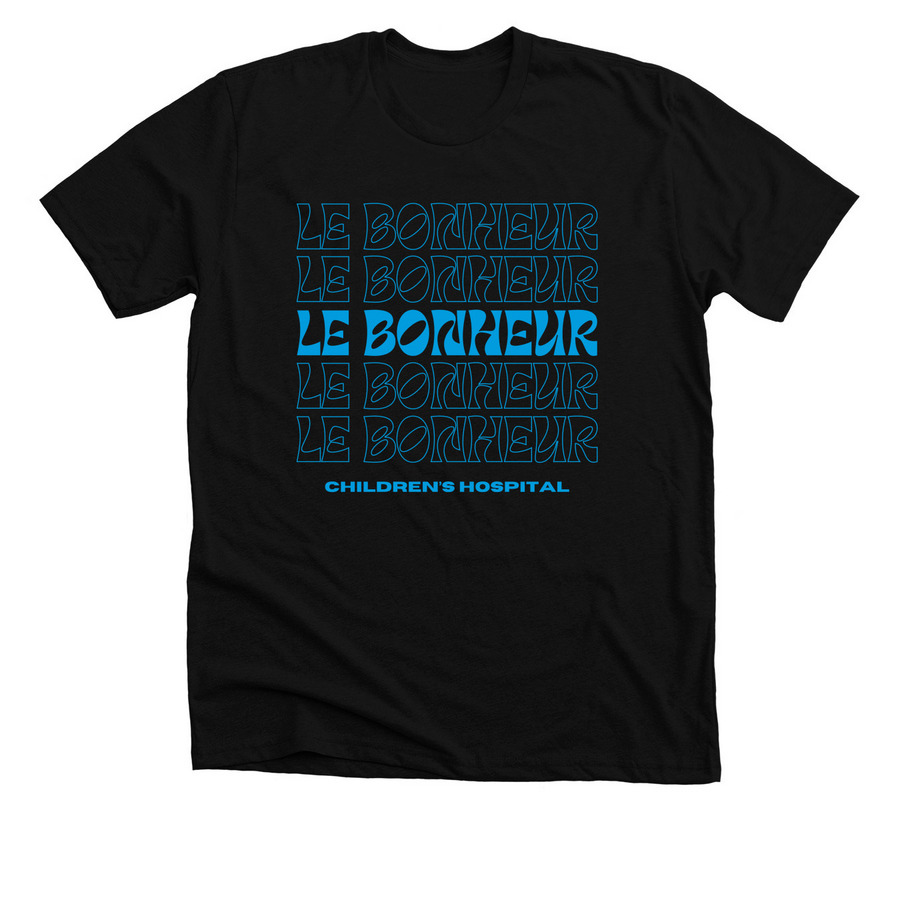 Le Bonheur Children's Hospital, a Solid Black Blend Premium Unisex Tee
