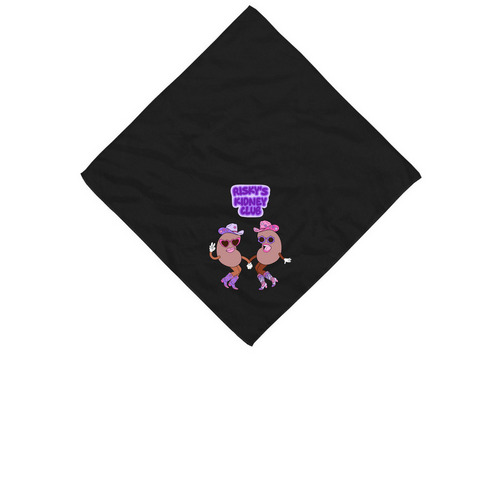 "Risky's Kidney Club" Bandana, a Black Cotton Bandana