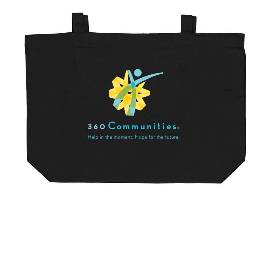 The 360 Tote of Hope, a Black Large Organic Cotton Tote Bag