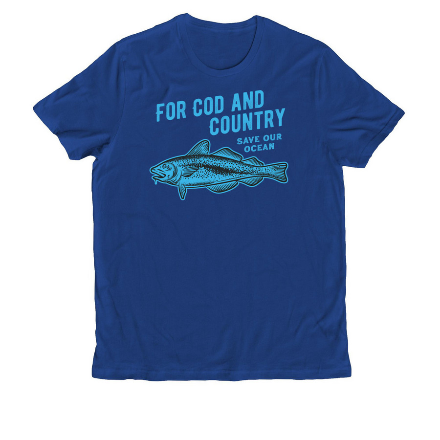 For Cod and Country Save the Ocean, a Andromeda Blue Allmade Organic Cotton Unisex Tee