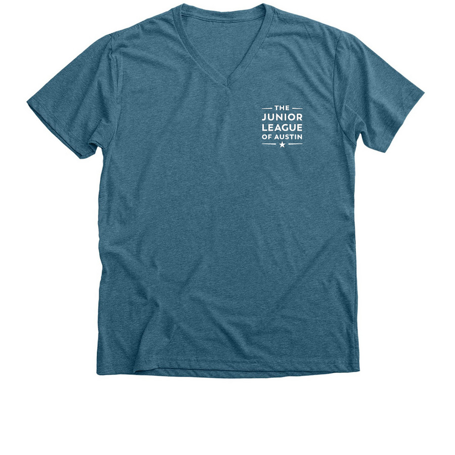 JLA Logo V-Neck, a Heather Deep Teal Premium V-Neck Tee