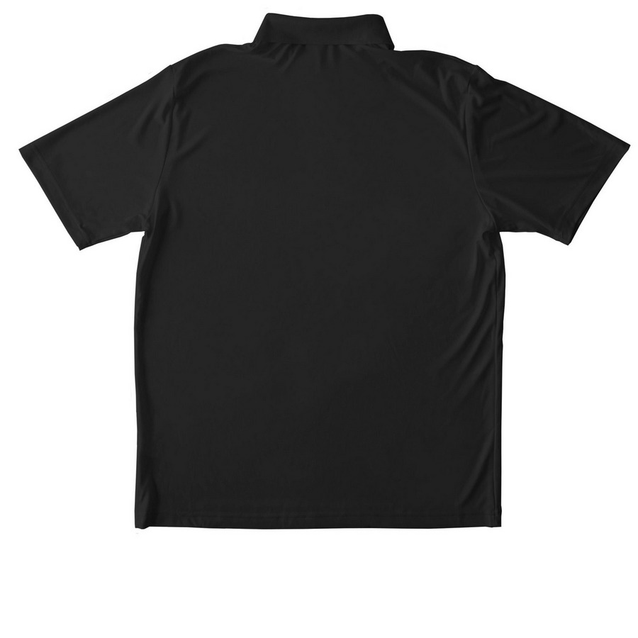 LA BN Polo, a Black Unisex Performance Polo (back-view)