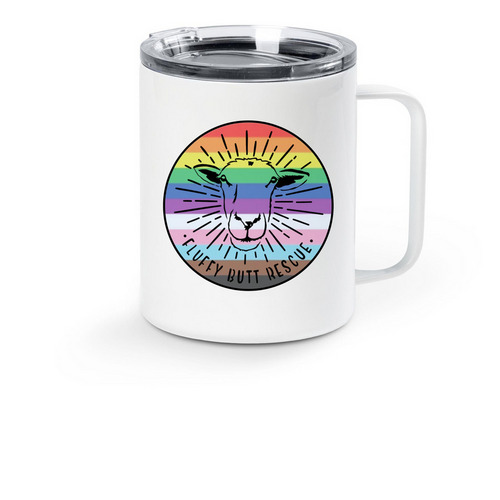 Radiant Goldie LGBTQIA+ tumbler, a White Stainless Steel Travel Mug