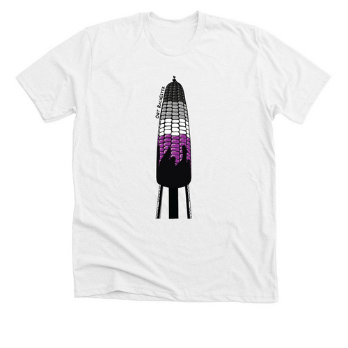 Asexual Corn Tower, a Solid White Blend Premium Unisex Tee