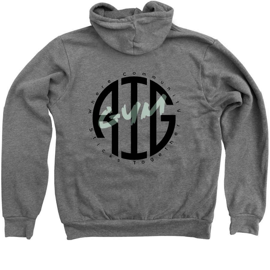 Let's sick together&nbsp;, a Deep Heather Zip Up Hoodie (back-view)