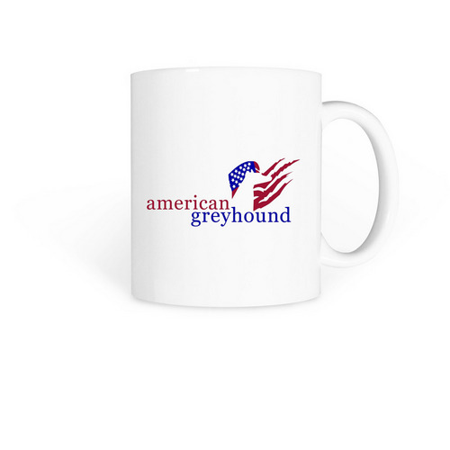 American Greyhound Logo Mug, a White Coffee Mug