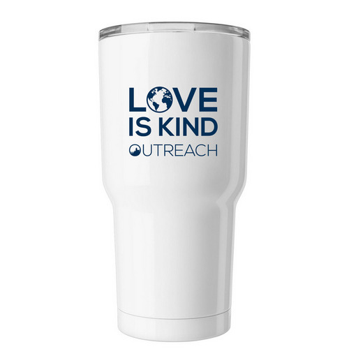 LOVE IS KIND, a White Insulated Tumbler