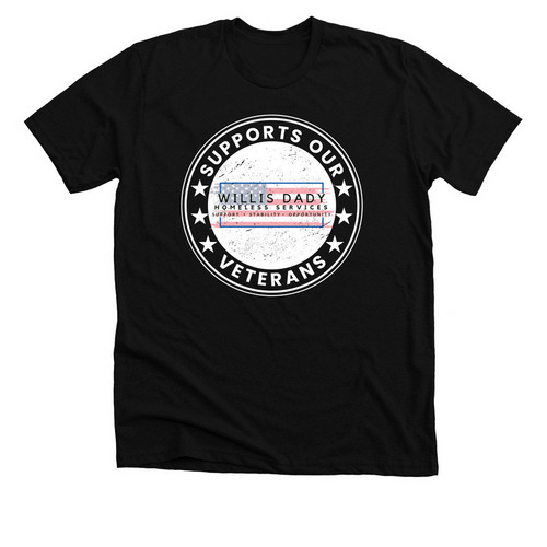 Supports Our Veterans, a Solid Black Blend Premium Unisex Tee