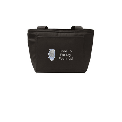 Time To Eat My Feelings!, a Deep Black Insulated Lunch Tote
