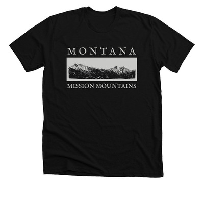 MT Mission Mountains, a Solid Black Blend Premium Unisex Tee