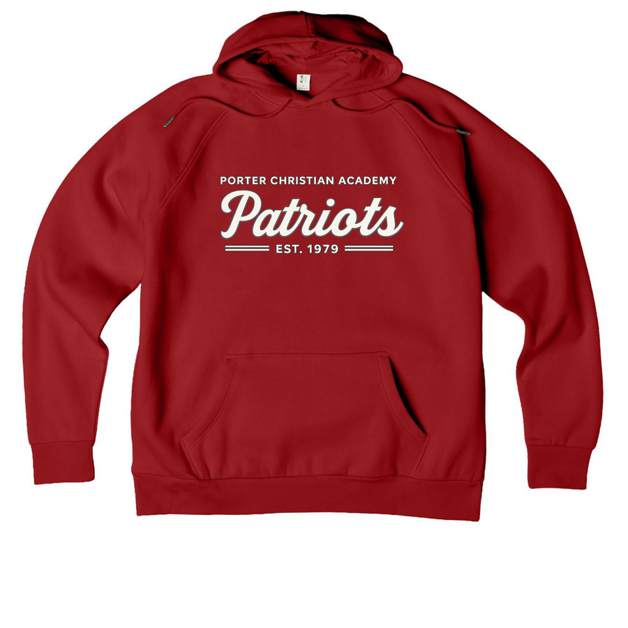 Red Spirit Patriot Hoodie, a Revolution Red Allmade Organic CVC Pullover Hoodie