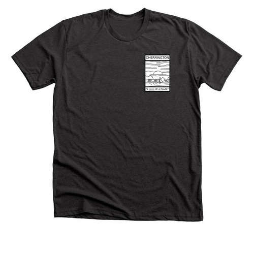 Pocket - Heck of a place, a Dark Grey Heather Premium Unisex Tee