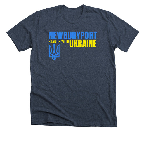 NBPT | UKRAINE, a Heather Midnight Navy Premium Unisex Tee