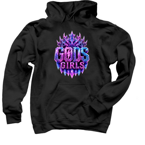 GODS GIRLS HOODS, a Black Pullover Hoodie