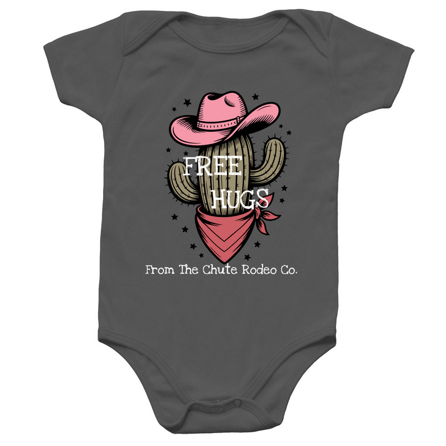 Hugs, a Charcoal Infant Onesie