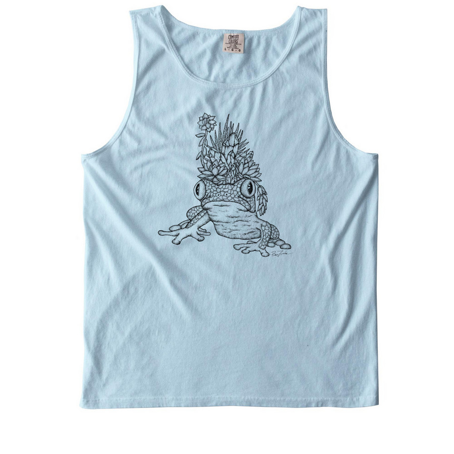 Tree Frog Prince, a Chambray Comfort Colors Tank Top