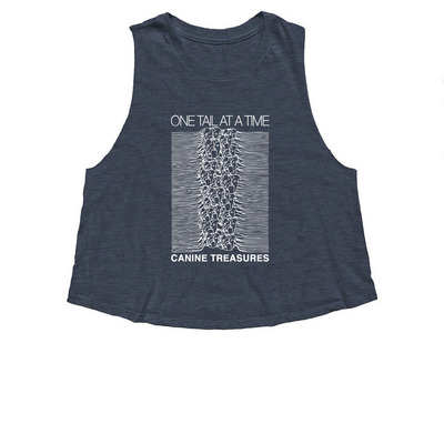 Canine Treasures, a Heather Navy Women's Cropped Racerback Tank