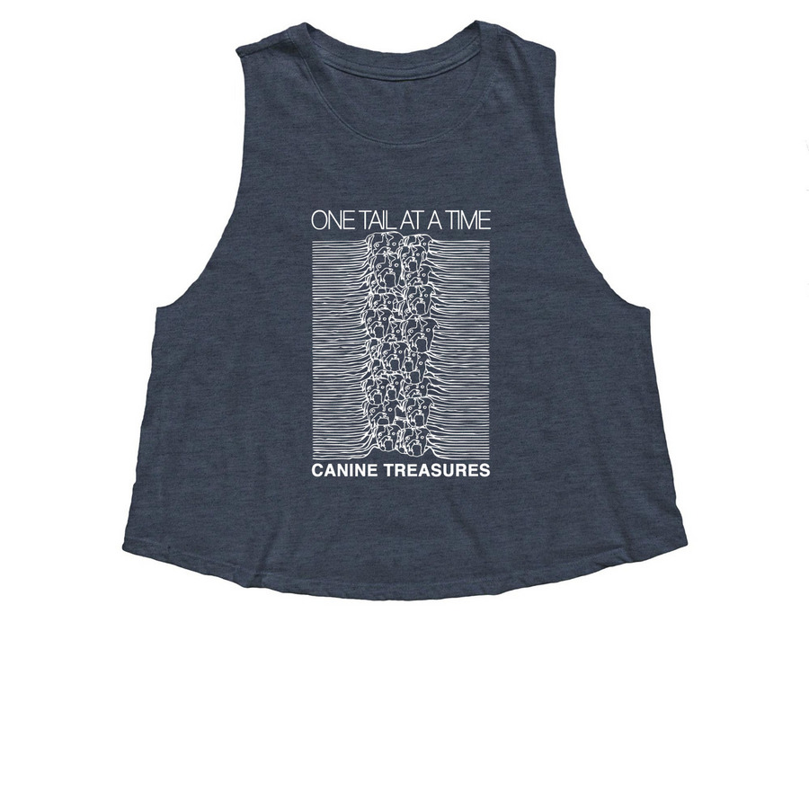 Canine Treasures, a Heather Navy Women's Cropped Racerback Tank